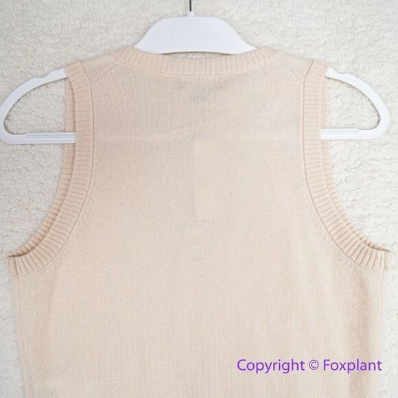 NEW J. Crew Cashmere V-neck sweater-vest in butter cream, XS - Picture 14 of 16